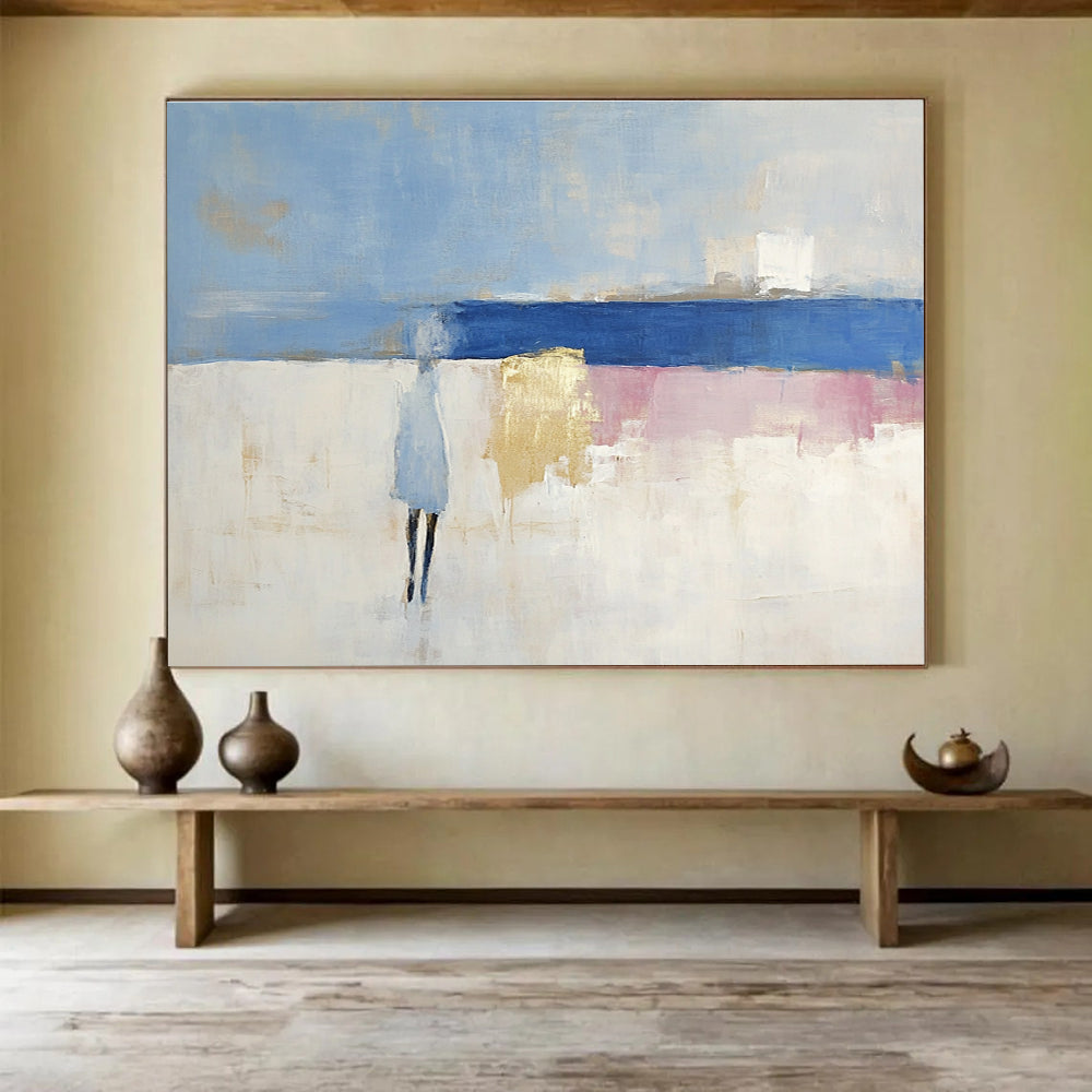 Coastal Figure Abstract with Gold Accent ABS186