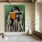 Woman Reading with Coffee - Intimate Daily Life Abstract Art GAB0424