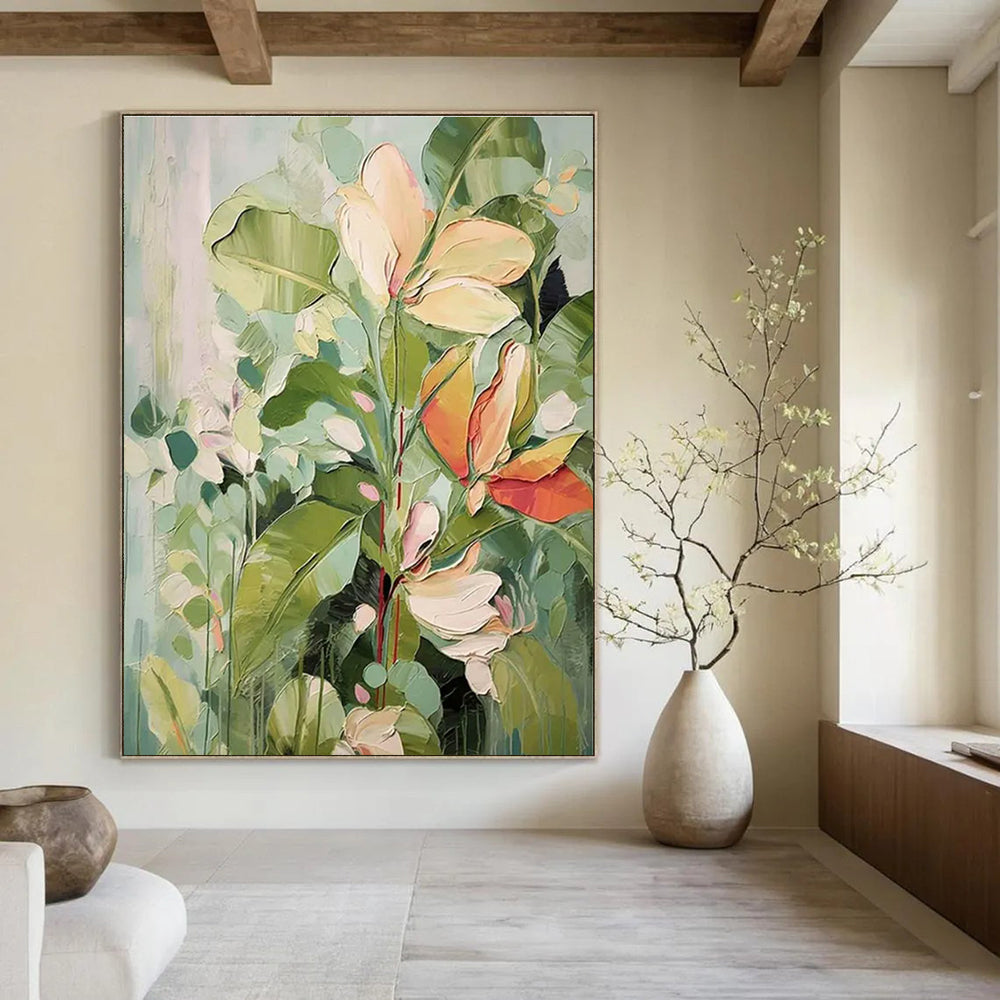 Tropical Floral Bunch Abstract Painting for Coastal Home Verandas HENG083