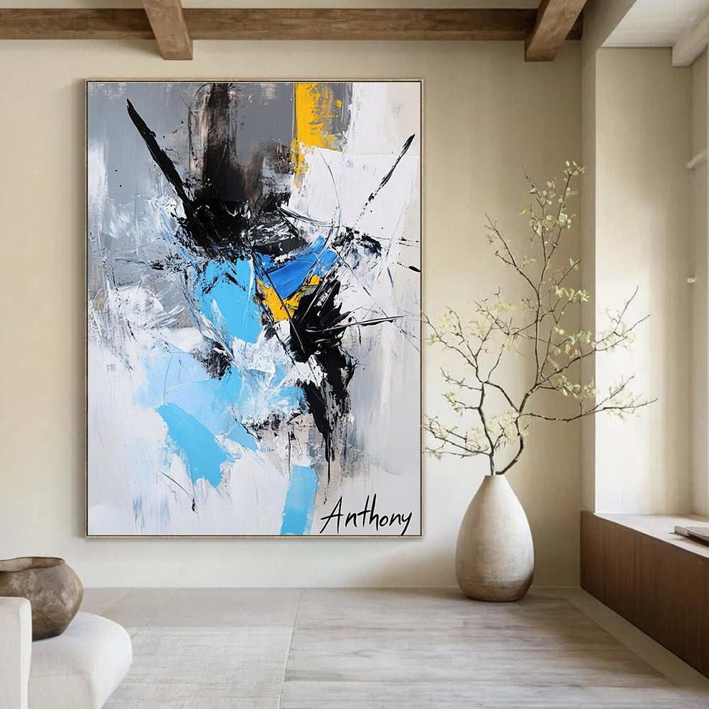 Colorful Abstract Fusion Painting for Contemporary Office Break Rooms GAB1313