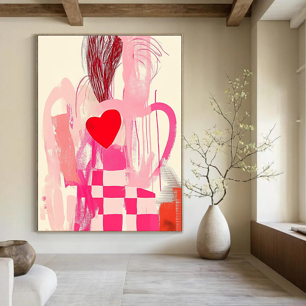Pink and Red Abstract Painting for Modern Boutique Dressing Rooms GAB1274