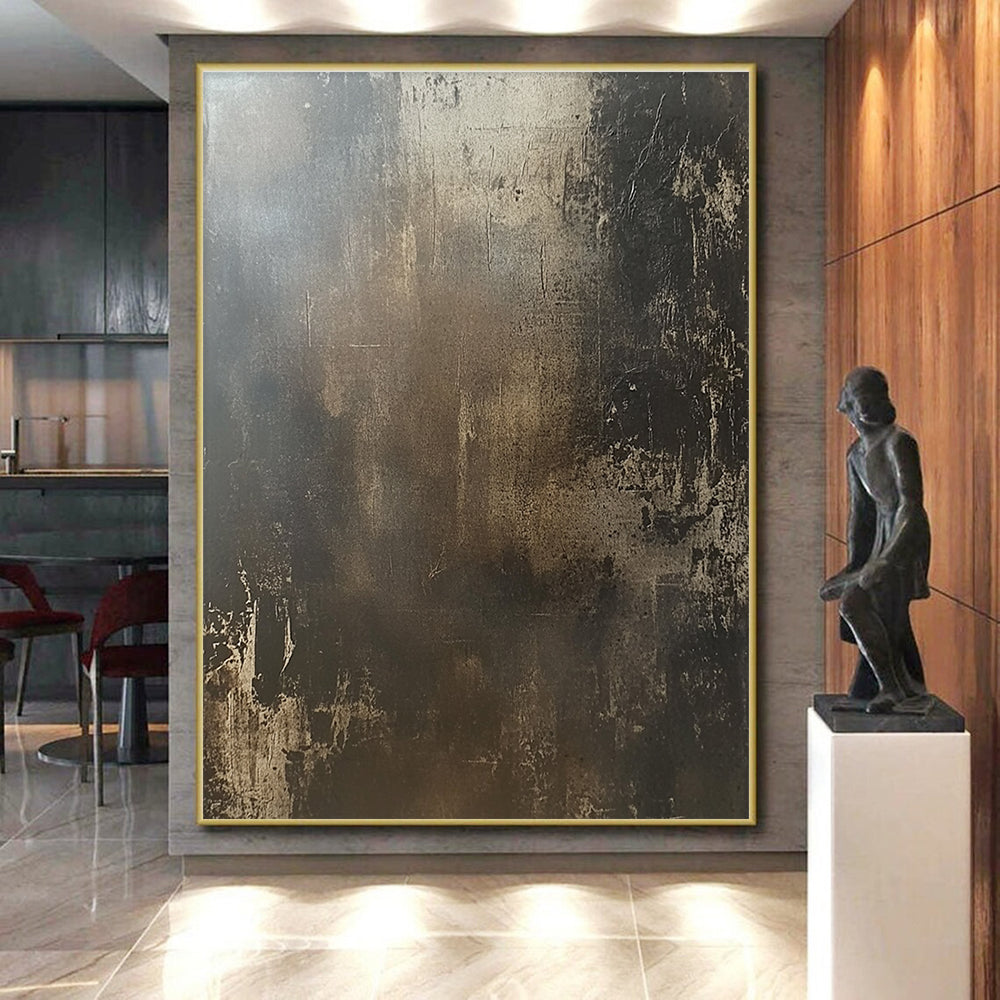Dark Tonal Abstract Painting with Mysterious Depth WINK253