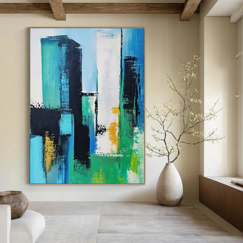 Colorful Cityscape Abstract Painting for Modern Living GAB0694