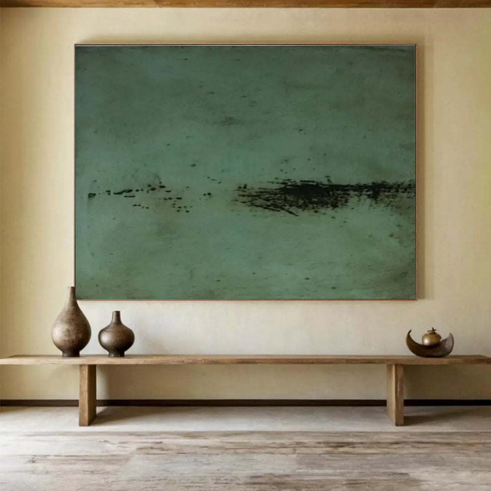 Green Abstract Marks Painting for Eclectic Art Studios YHT395