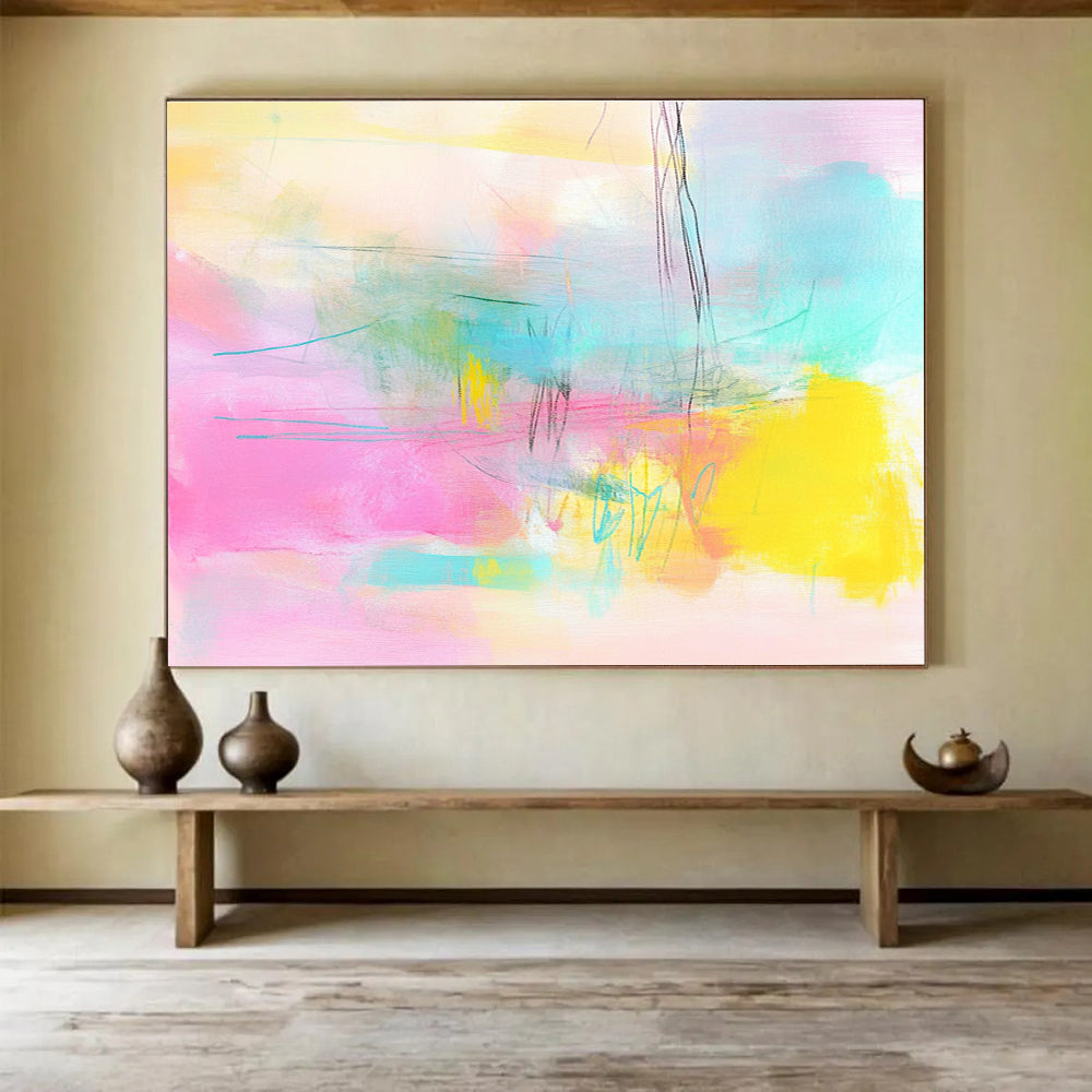 Pastel Color Abstract with Soft Brushstrokes Abstract Painting ABS370