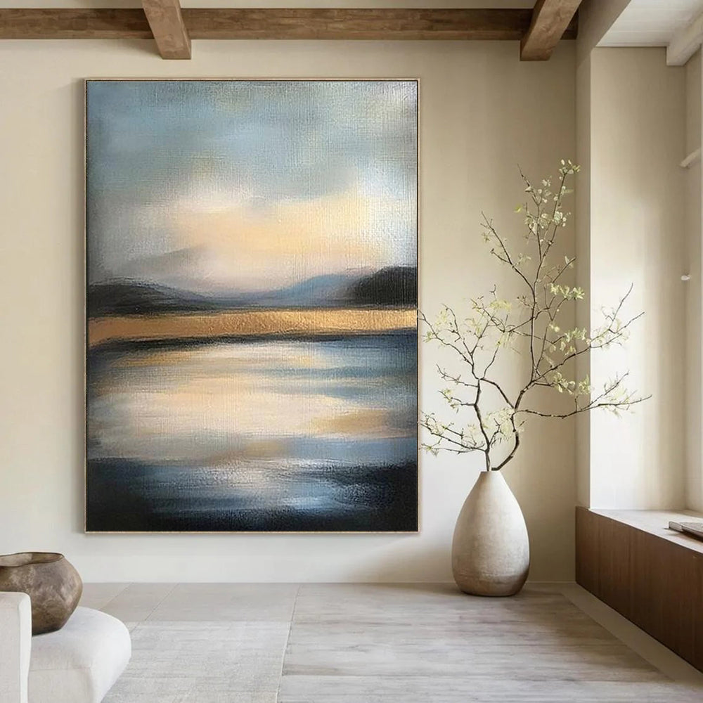 Misty Landscape Abstract Painting with Subtle Hues GAB0001