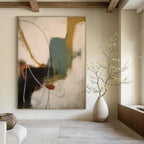 Colorful Abstract with Curved Lines Abstract Painting for Creative Workspaces HENG364