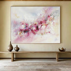 Soft Pink Floral with Delicate Textures Abstract Painting ABS350