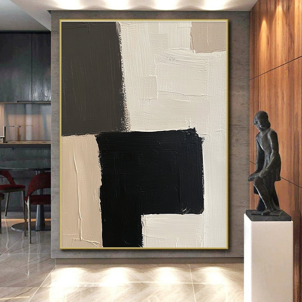 Neutral Geometric Abstract Painting with Quiet Sophistication WINK502