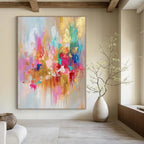 Pastel and Gold Abstract Painting for Feminine - Inspired Boutiques GAB0894