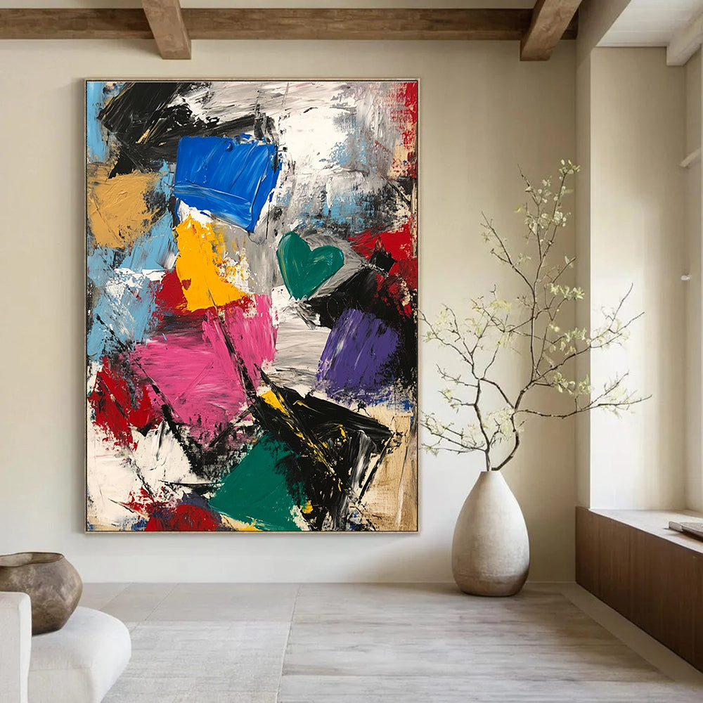 Vibrant Color Block Abstract Painting for Creative Studios GAB1035