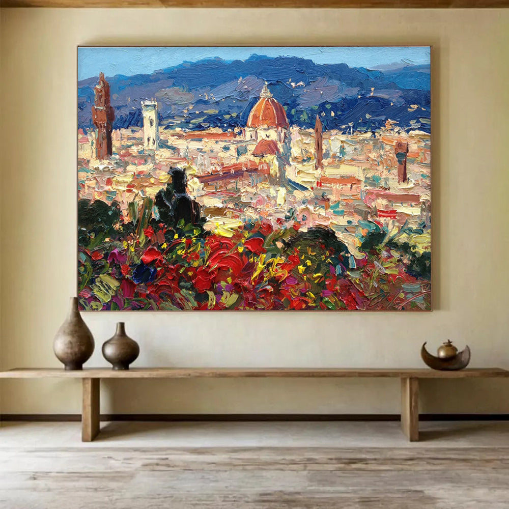 Florence Cityscape Abstract Painting for Art Galleries in Cultural Districts YHT463