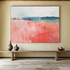 Pink - Blue Abstract Field Painting ABS216