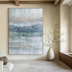Layered Line Abstract Painting for Minimalist Office Waiting Areas GAB1171