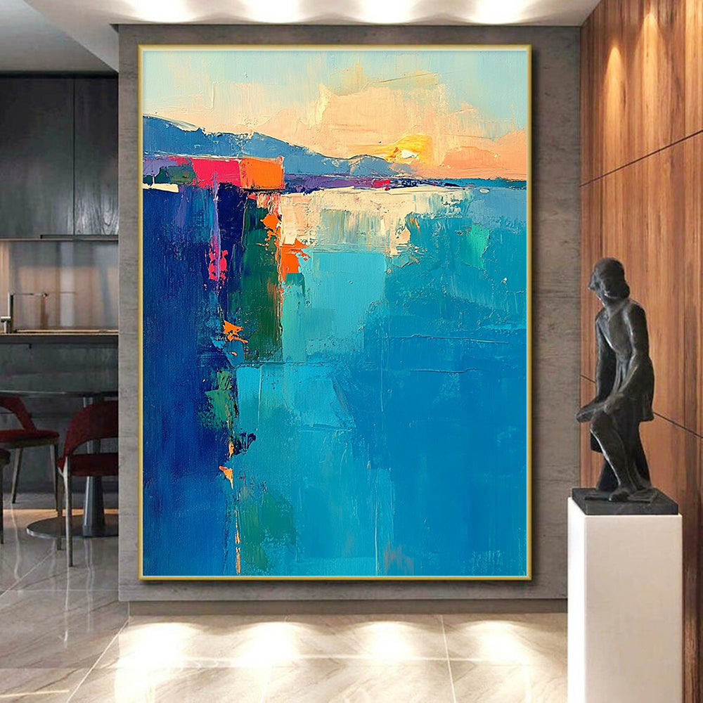 Colorful Coastal Abstract Painting with Vibrant Seascapes WINK400