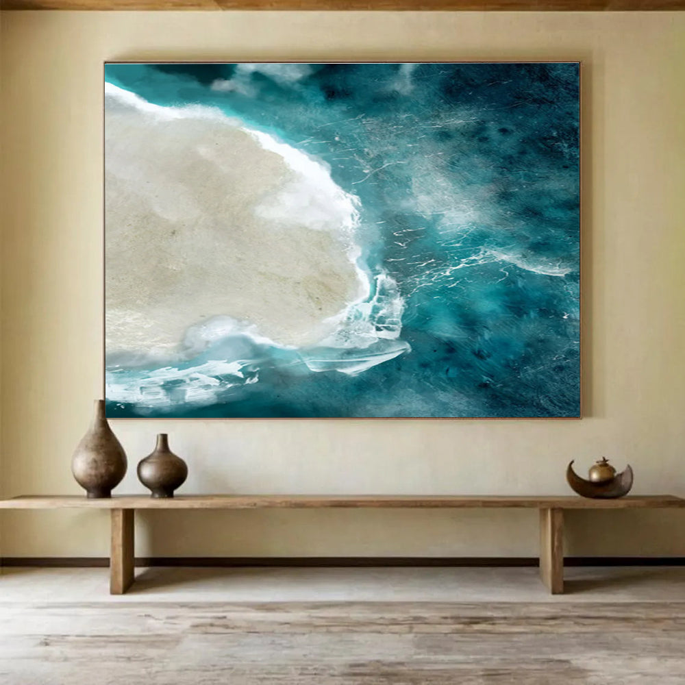 Aerial Island Abstract Painting for Beach Resorts YHT125