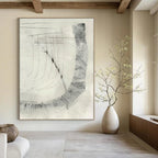 Minimalist Black - White Abstract Painting for Zen - Inspired Bedrooms HENG214
