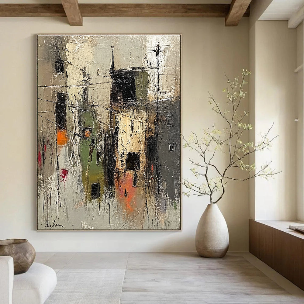 Abstract Urban Street Scene Painting for City - Inspired Cafes GAB1129