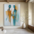 Connected Figure Abstract Painting for Community Center Gathering Spaces GAB1178
