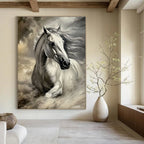 Majestic White Horse Painting of Ethereal Grace GAB0191