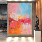 Pink Orange Abstract Painting with Playful Warmth WINK698