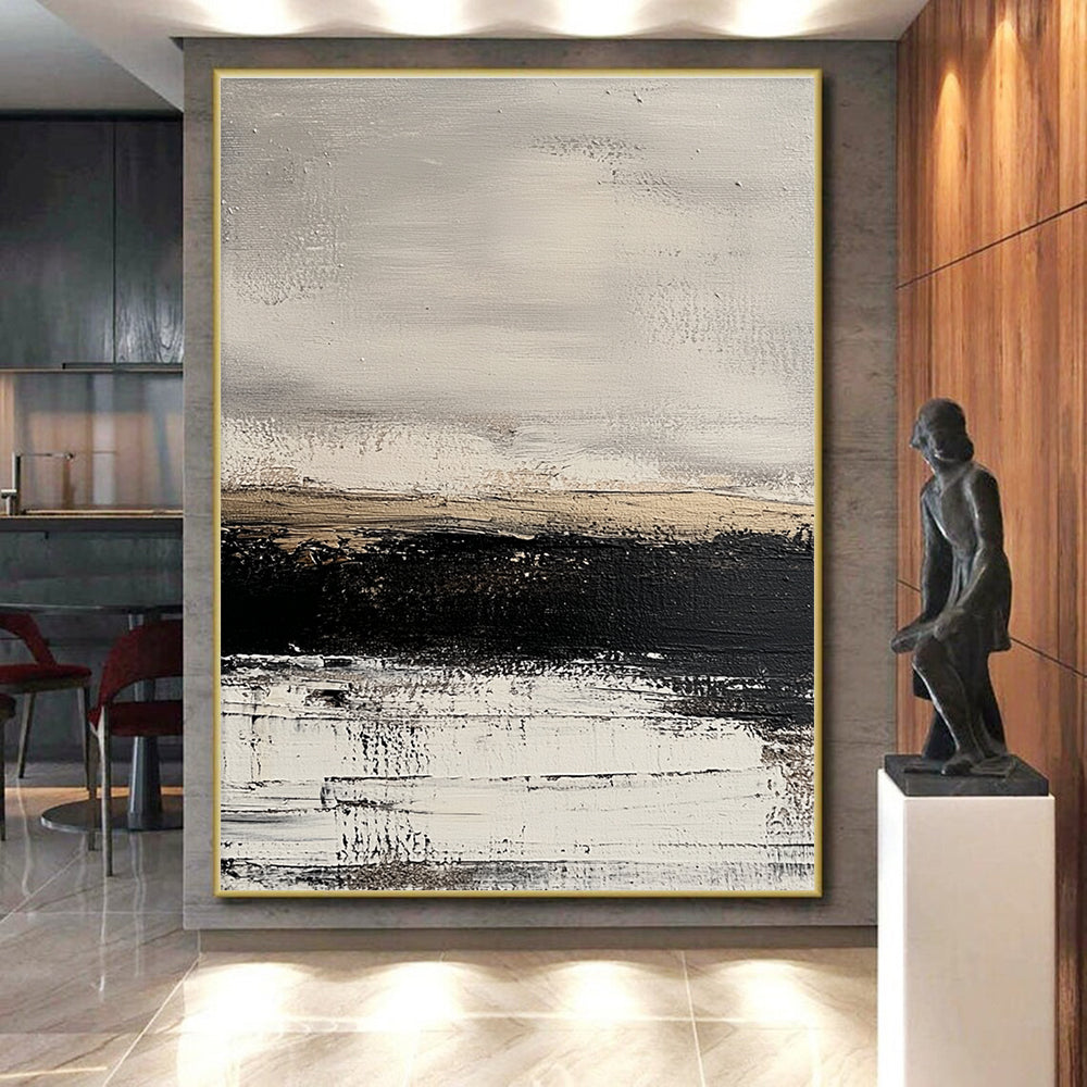 Monochromatic Abstract Landscape Painting with Quiet Mystery WINK344