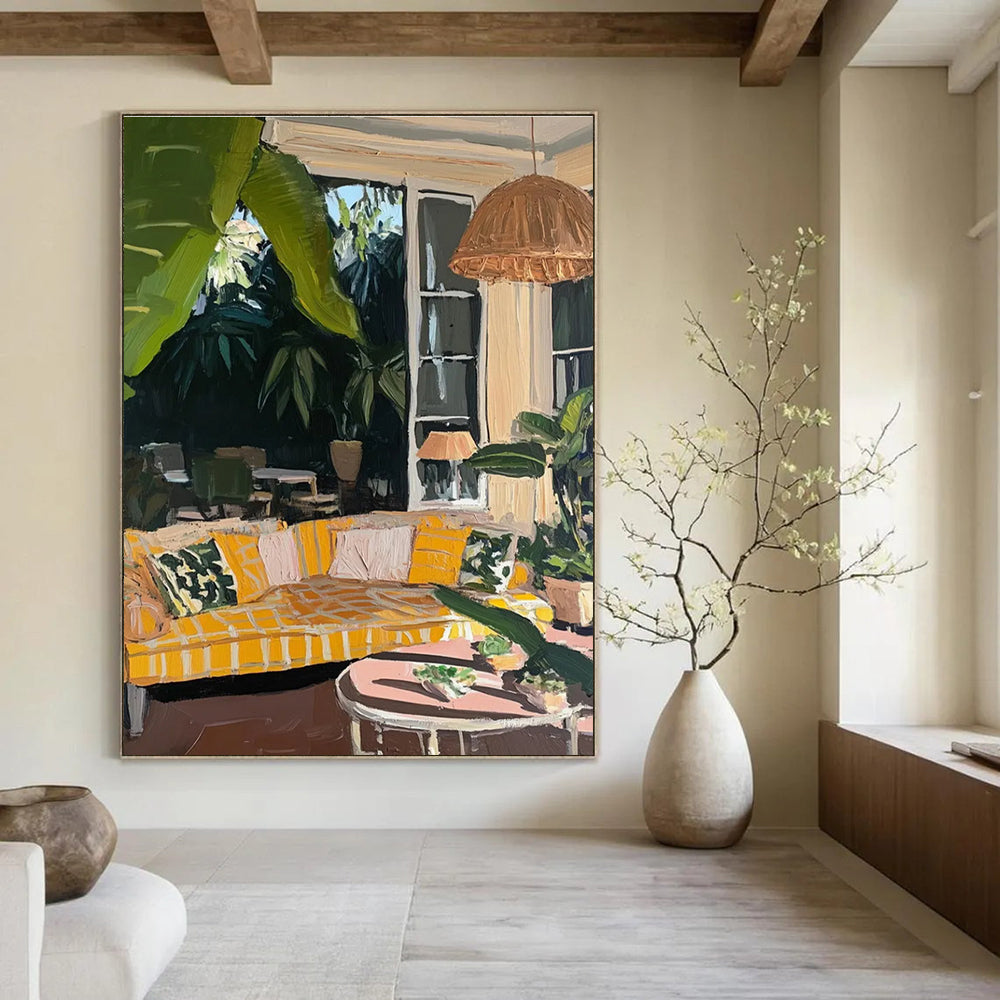 Indoor Outdoor Living Abstract Painting for Stylish Patio Spaces HENG435