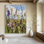 Wildflower Field Impressionistic Abstract Painting for Nature - Loving Spaces GAB1413