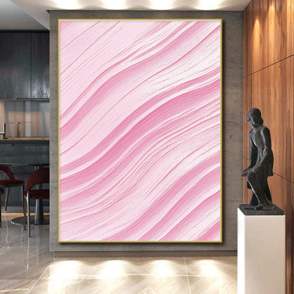 Pink - Wave Abstract Painting with Flowing Lines WINK866