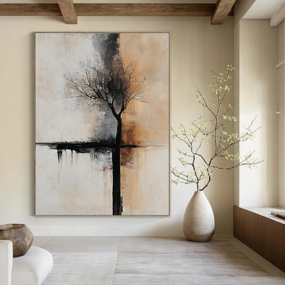 Minimalist Tree Abstract Painting for Contemporary Home Offices GAB1254
