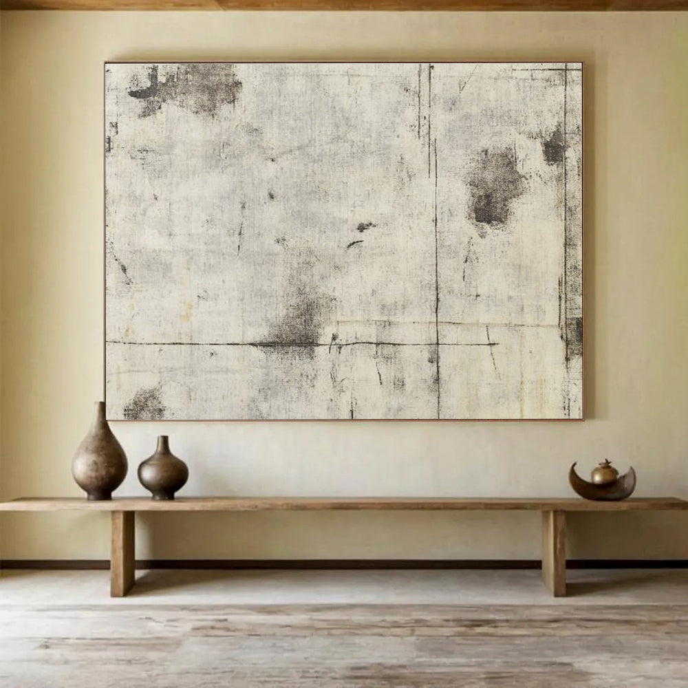 Gray Textured Background Abstract Painting with Industrial Charm ABS612