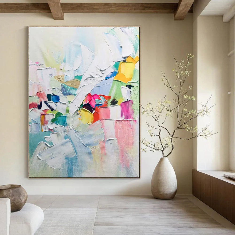 Vibrant Colorful Abstract Composition Painting for Art - Loving Spaces HENG274