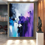 Purple Blue White Abstract Painting with Mystical Depths WINK515