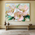 Pink Flowers with Gold Accents Abstract Painting ABS282