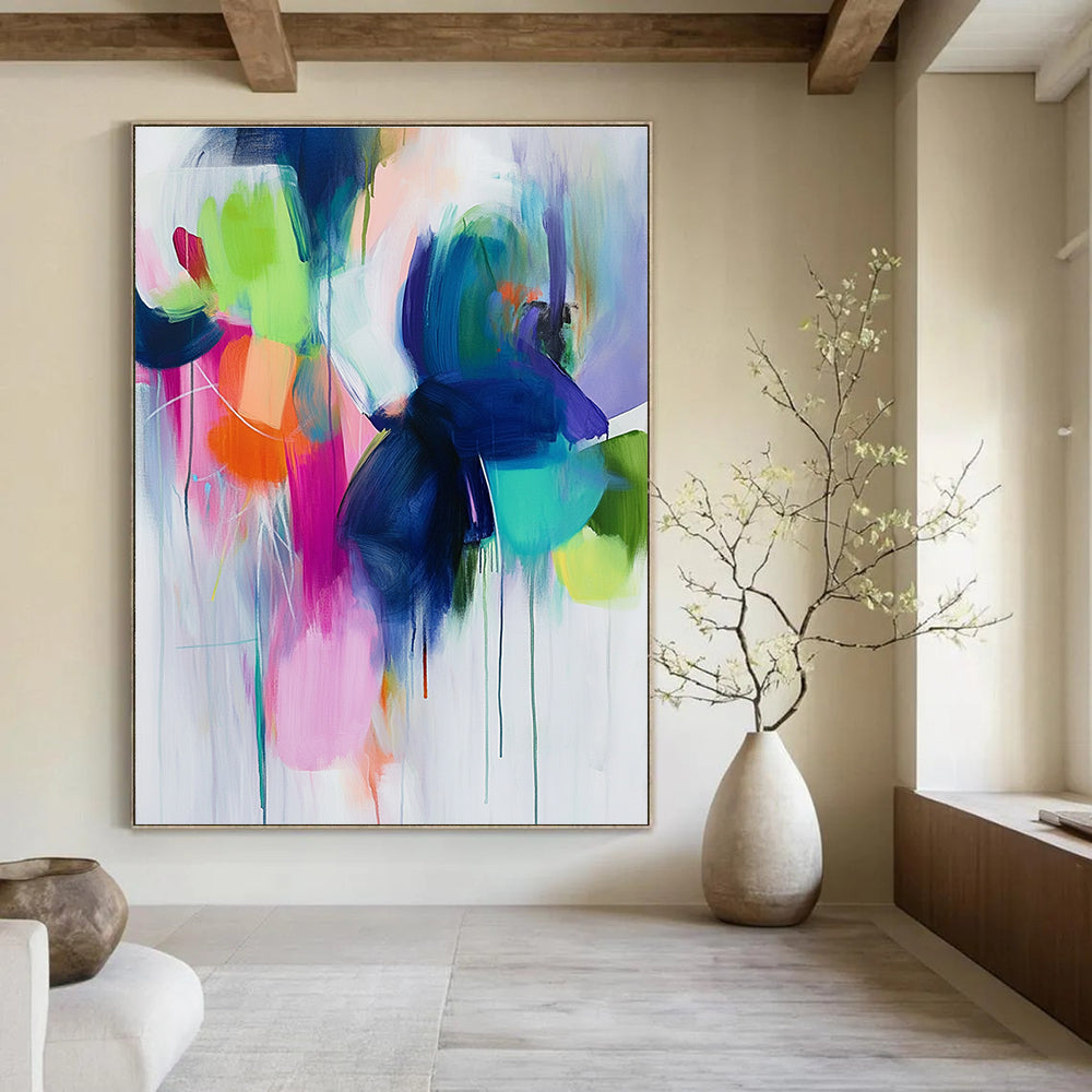 Bright Color Fusion Abstract Painting for Art - Filled Cafes GAB0842