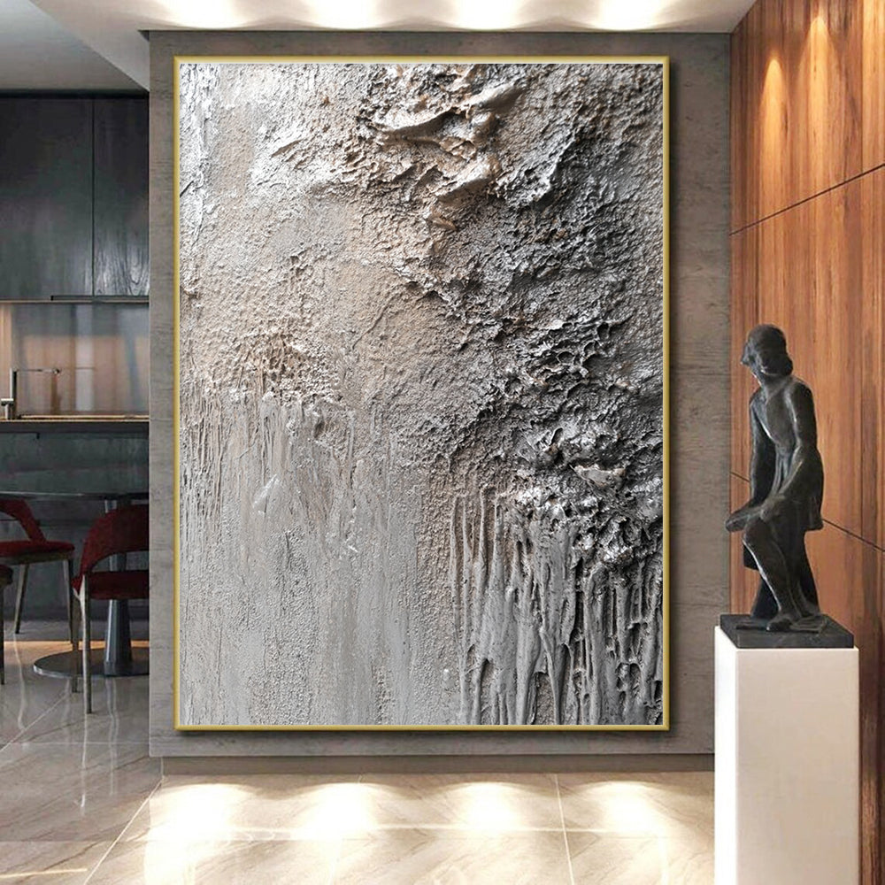 Textured Concrete - Like Surface Abstract Painting with Raw Authenticity WINK251