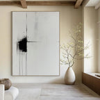 Minimalist Black and White Abstract Painting for Contemporary Studies GAB1008