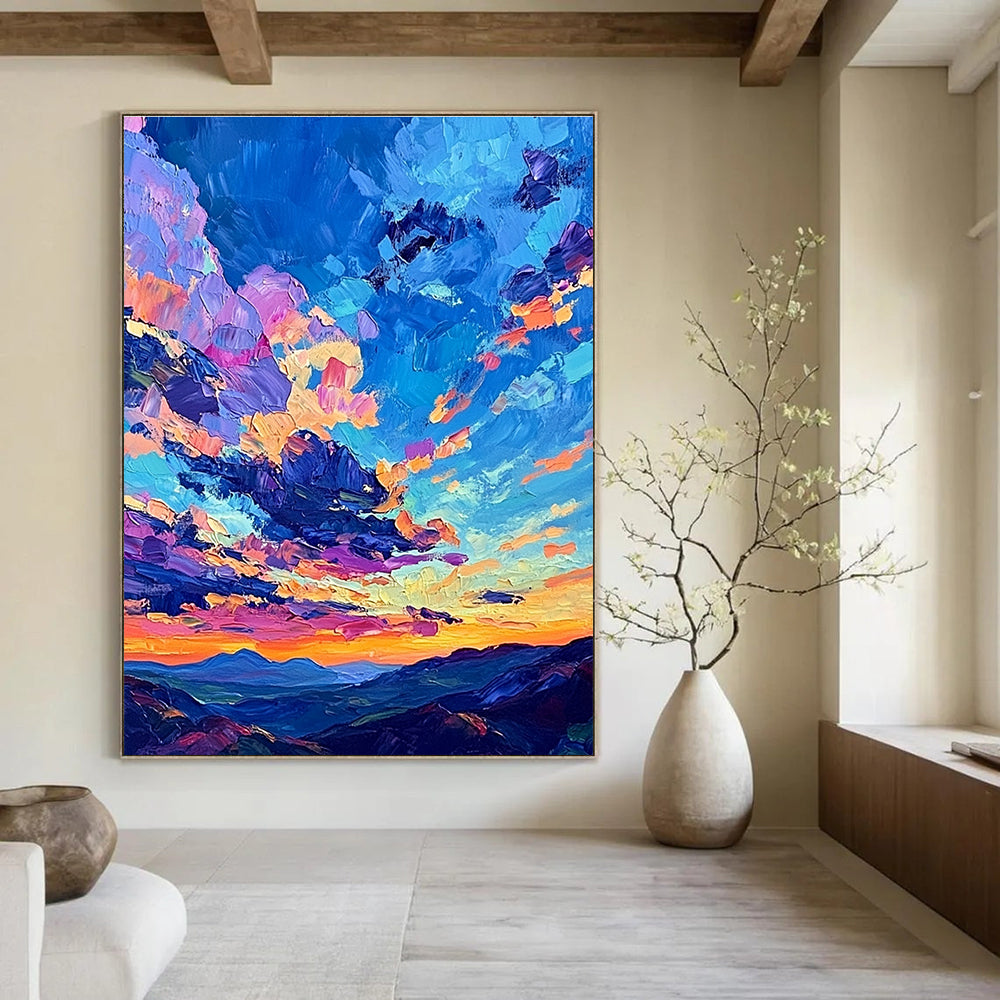 Colorful Sky Landscape Impressionistic Abstract Painting for Nature Lovers GAB1505