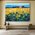 Sunflower Field Abstract Painting for Countryside - Themed Cafes YHT485