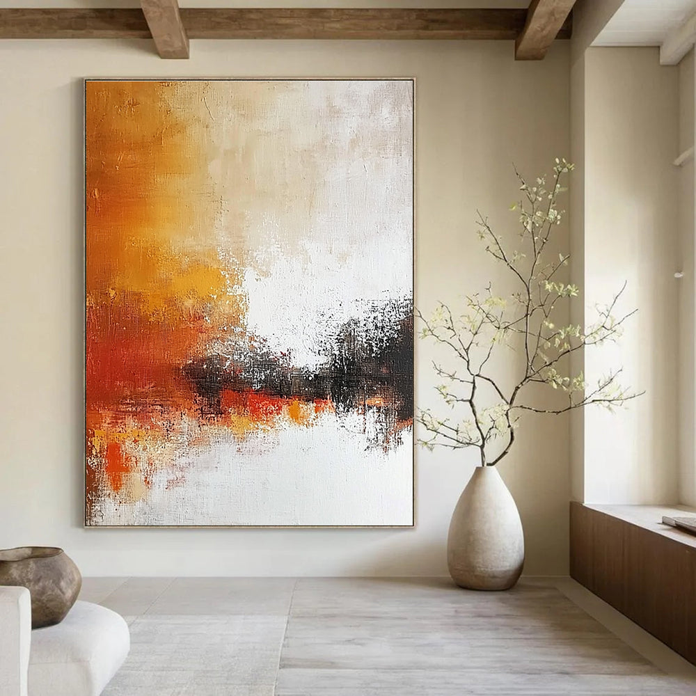 Warm Tones Abstract Painting for Rustic - Style Living Rooms GAB0927