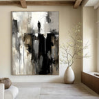 Silhouette on Precipice Abstract Painting for Bold Statements GAB0691