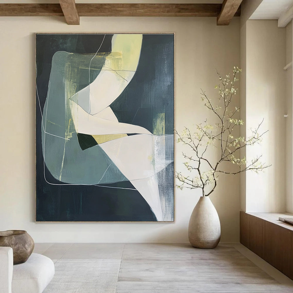 Geometric Shape Blend Abstract Painting for Modern Offices GAB1106