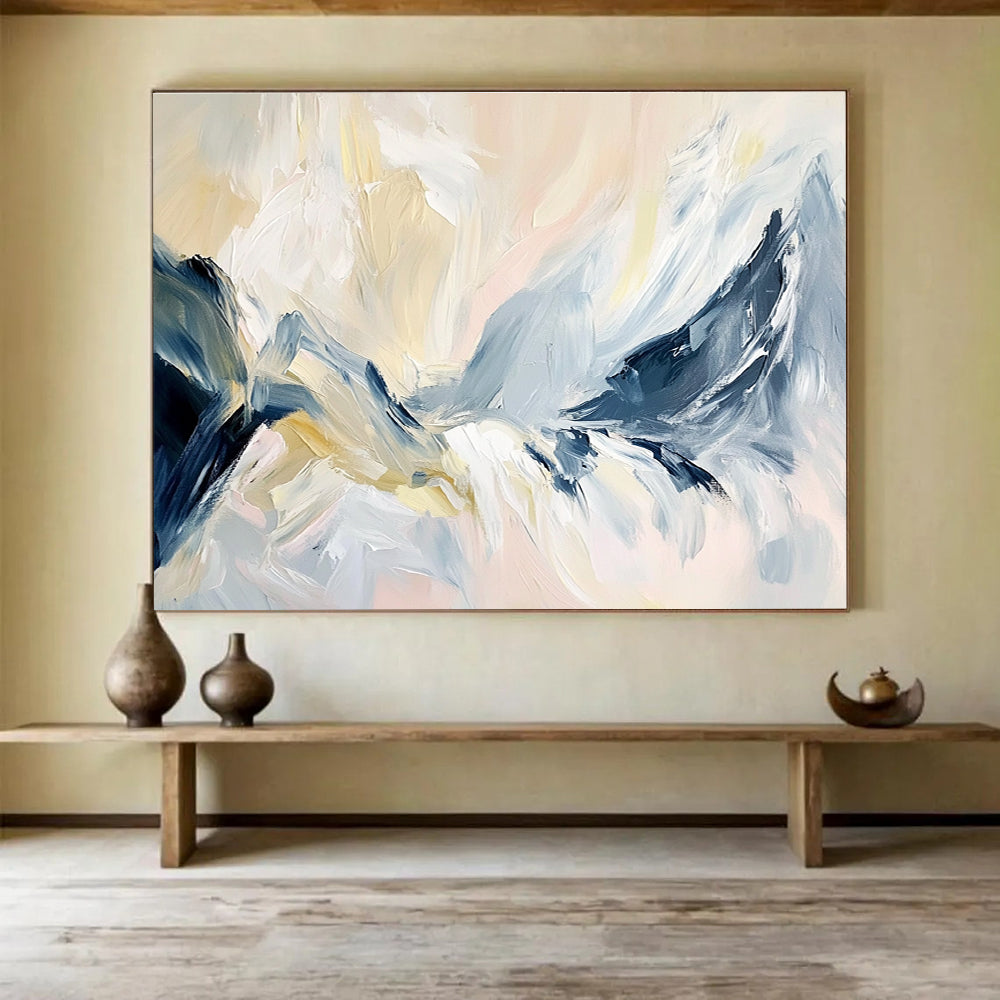 Soft Color Mountain Abstract with Gentle Brushstrokes Abstract Painting ABS358
