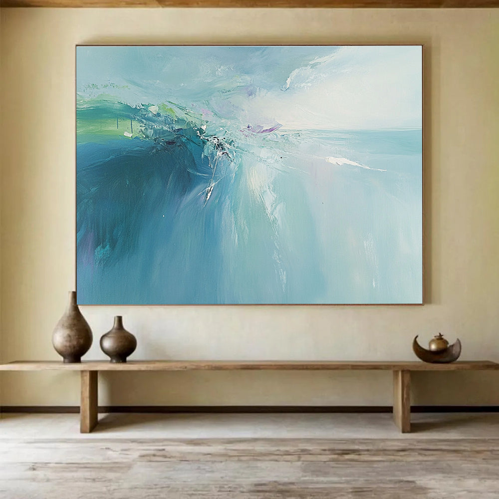 Soft Blue Sea - Sky Abstract Painting ABS208