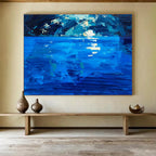 Moonlit Sea Abstract Painting for Seaside Bedroom Retreats YHT448