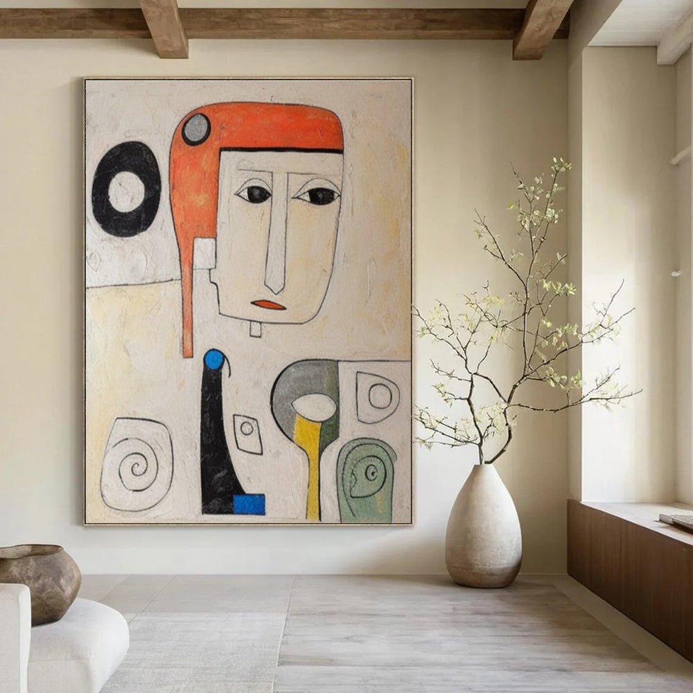 Abstract Portrait Abstract Painting for Bohemian - Style Living Rooms HENG004