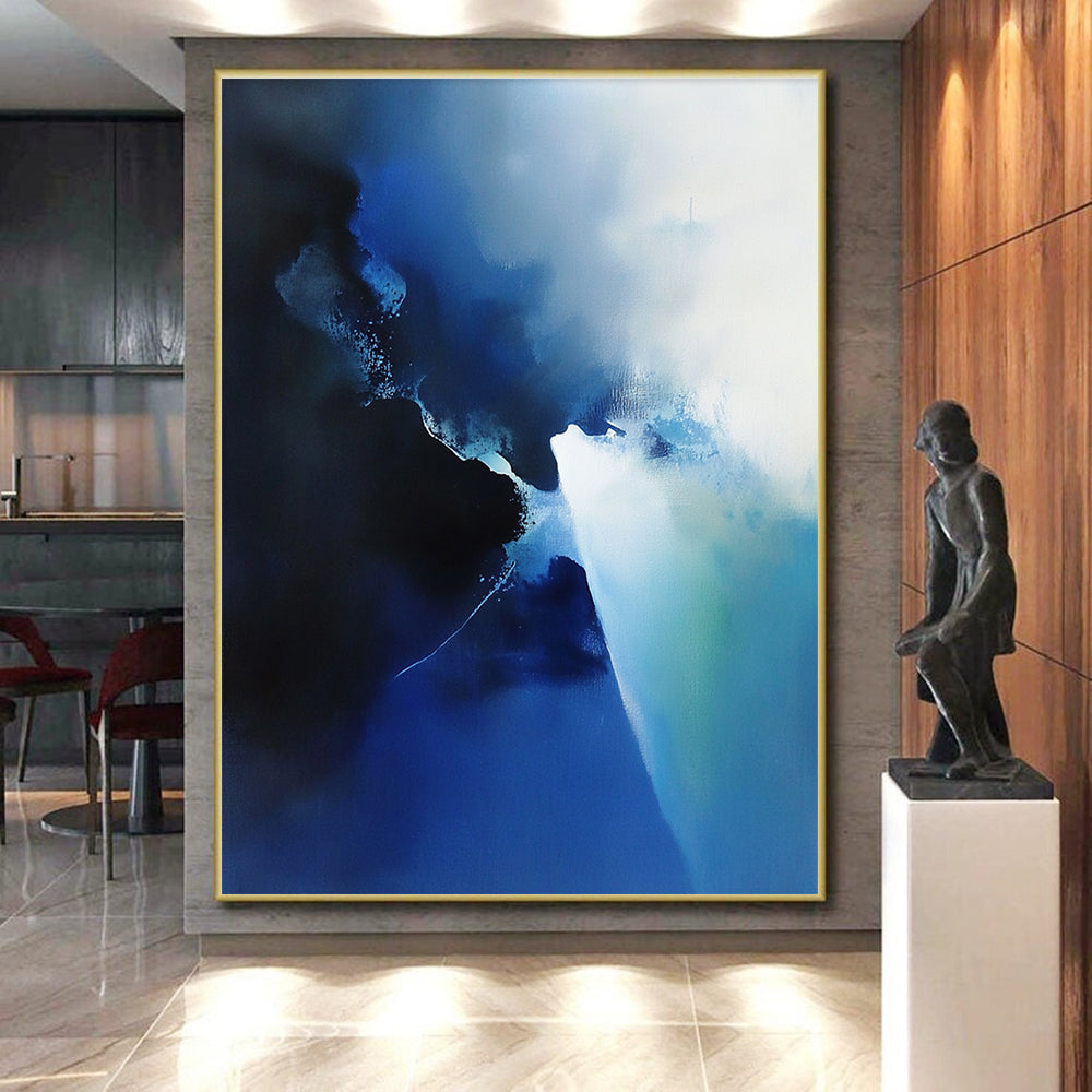 Blue - White Abstract Mist Painting with Ethereal Calm WINK401