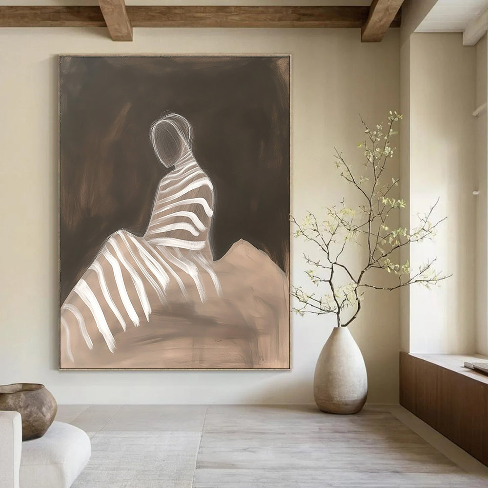 Striped Figure Abstract Painting for Modern Art Gallery Exhibits GAB1330