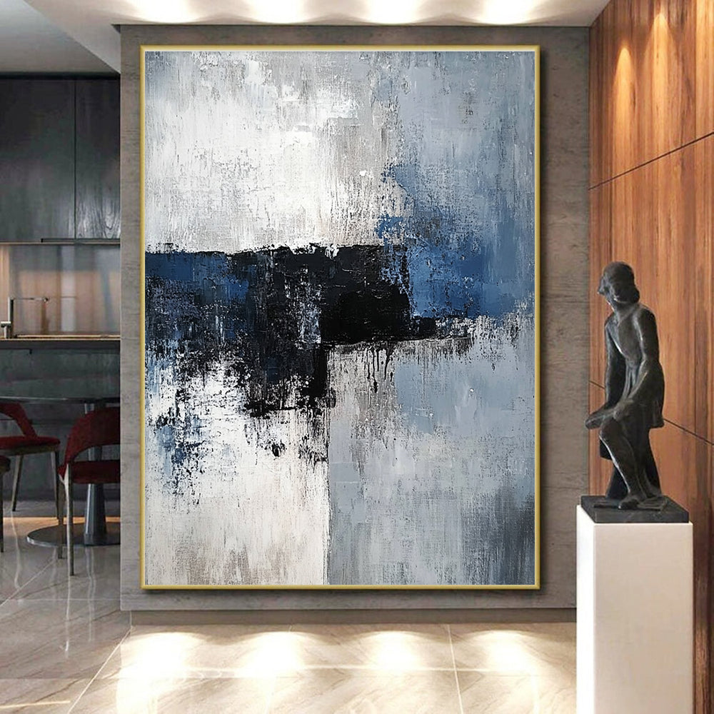 Blue - Gray - Black Abstract Painting with Moody Depth WINK535