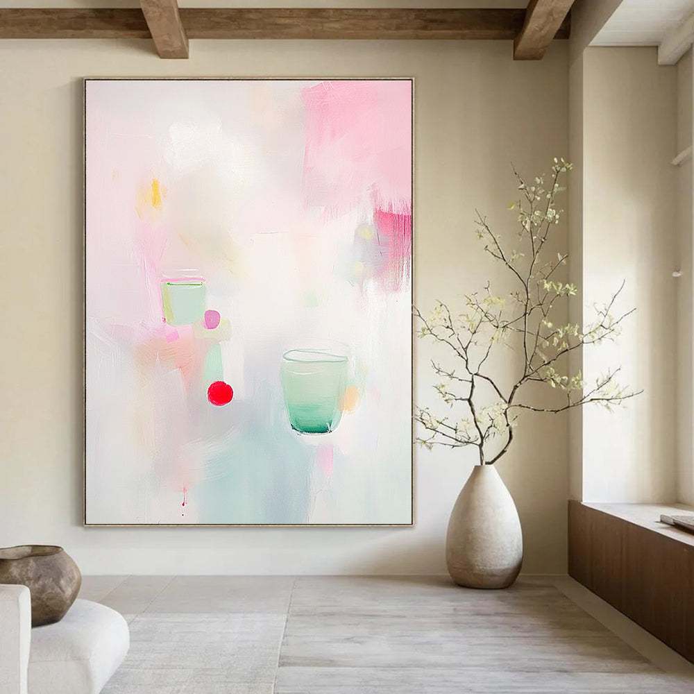 Light Colorful Drinks Abstract Painting for Modern Café Interiors GAB1350